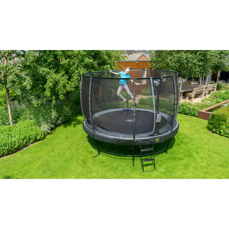 Trampolina Elegant Premium EXIT ø366cm z siatką zabezpieczającą Deluxe - czarna