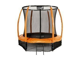 Trampolina Ogrodowa 252cm/8ft pomarańczowa Maxy Comfort Plus Z Wewnętrzną siatką