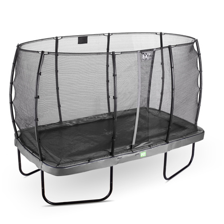 Trampolina Elegant EXIT 244x427cm z siatką zabezpieczającą Economy - szara