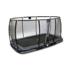 Trampolina ziemna Elegant Premium EXIT 214x366cm z siatką zabezpieczającą Deluxe - czarna