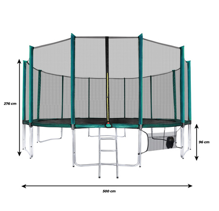Trampolina ogrodowa aGa SPORT PRO 500cm 16ft Dark Green
