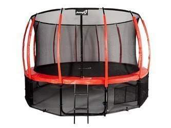 Trampolina Ogrodowa 435cm/14ft czerwona Maxy Comfort Plus Z Wewnętrzną siatką