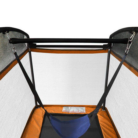 Aga Trampolina ogrodowa Prostokątna 122x183 cm Pomarańczowa + siatka zabezpieczająca + huśtawka