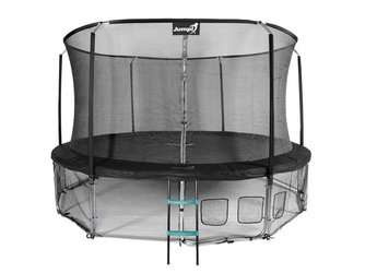 Trampolina Ogrodowa 435cm/14FT Czarna Maxy Comfort Z Wewnętrzną Siatką