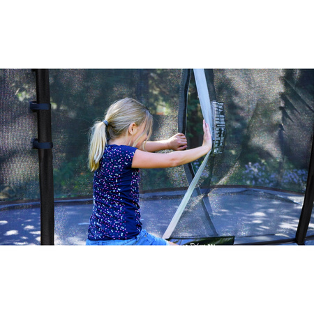Trampolina Elegant Premium EXIT 214x366cm z siatką zabezpieczającą Deluxe - zielona