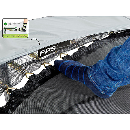 Trampolina Elegant Premium EXIT 214x366cm z siatką zabezpieczającą Deluxe - szara