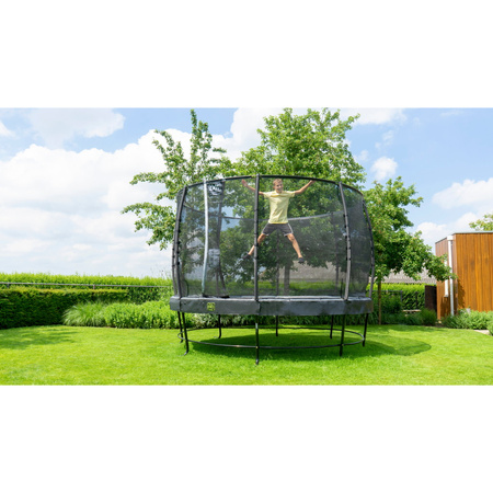 Trampolina Elegant Premium EXIT ø366cm z siatką zabezpieczającą Deluxe - czarna