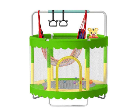 Trampolina dziecięca SEDCO 150 cm z siatką zabezpieczającą, huśtawką i wyposażeniem