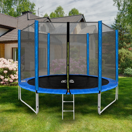 Trampolina ogrodowa aGa SPORT PRO 400cm 13ft Niebieska + DRABINKA