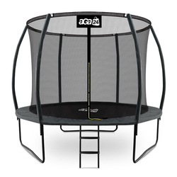 Trampolina Aga SPORT EXCLUSIVE 305 cm Szara + siatka zabezpieczająca + drabinka