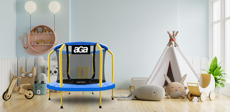 Aga Trampolina dziecięca 150 cm Niebiesko-żółta