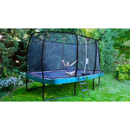 Trampolina Elegant Premium EXIT 214x366cm z siatką zabezpieczającą Deluxe - zielona
