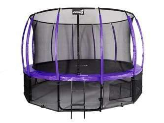 Trampolina Ogrodowa 435cm/14ft fioletowa Maxy Comfort Plus Z Wewnętrzną siatką