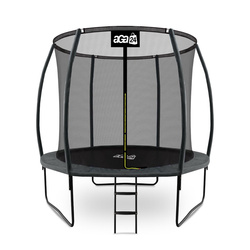 Aga SPORT EXCLUSIVE Trampolina 250 cm Szara + siatka zabezpieczająca + drabinka