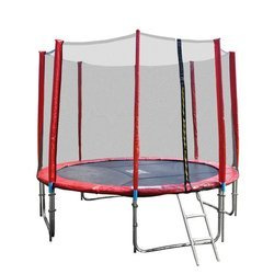 GoodJump 366 cm 4UPVC czerwona - Trampolina z siatką zabezpieczającą + drabinka