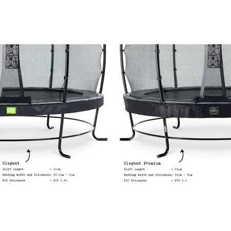 Trampolina Elegant Premium EXIT ø366cm z siatką zabezpieczającą Deluxe - czarna