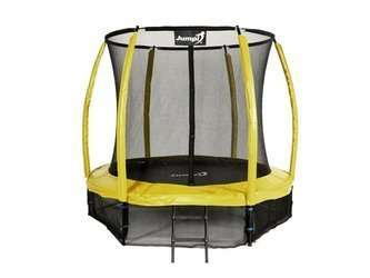 Trampolina Ogrodowa 252cm/8ft żółta Maxy Comfort Plus Z Wewnętrzną siatką
