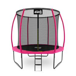 Aga SPORT EXCLUSIVE Trampolína 250 cm różowa + ochronna siatka + drabinka
