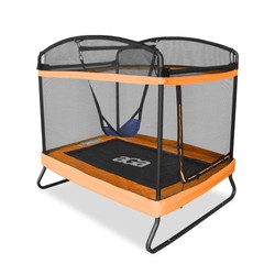 Aga Trampolina ogrodowa Prostokątna 122x183 cm Pomarańczowa + siatka zabezpieczająca + huśtawka