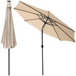 PARASOL OGRODOWY Z OŚWIETLENIEM LED 300CM BEŻOWY