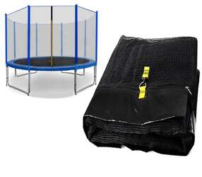 Spartan Siatka do trampoliny 460cm 15ft zewnętrzna na 10 słupków Black net / Blue