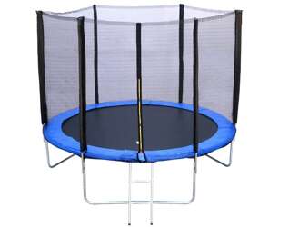 Trampolina R-SPORT 10FT 314 cm niebieska z siatką zabezpieczającą i drabinką