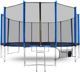 Trampolina ogrodowa aGa SPORT PRO 460 cm (15 ft) Blue + DRABINKA + TORBA NA BUTY