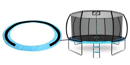 Aga Osłona sprężyny do trampoliny EXCLUSIVE z siatką wewnętrzną 430 cm Jasnoniebieski/Czarny