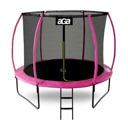 Aga SPORT EXCLUSIVE Trampolína 250 cm różowa + ochronna siatka + drabinka