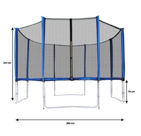 Aga SPORT PRO Trampolína 366 cm Niebieska + siatka + drabinka
