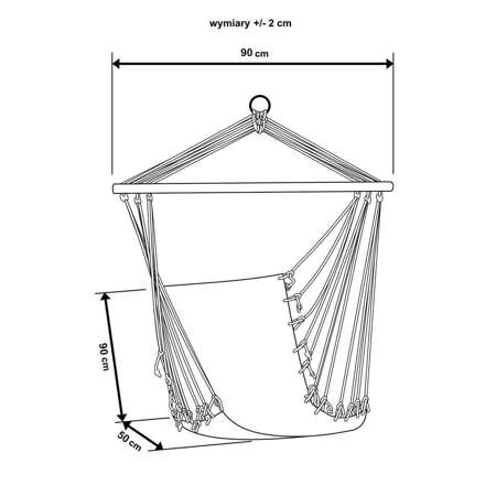 HAMAK FOTEL WISZĄCY BRAZYLIJSKI 100x50CM NATURA Z WSZYTĄ PODUSZKĄ BIAŁY