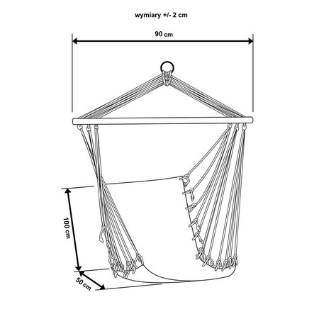 HAMAK FOTEL WISZĄCY BRAZYLIJSKI 100x50CM NATURA Z WSZYTĄ PODUSZKĄ JUNGLE LIGHT