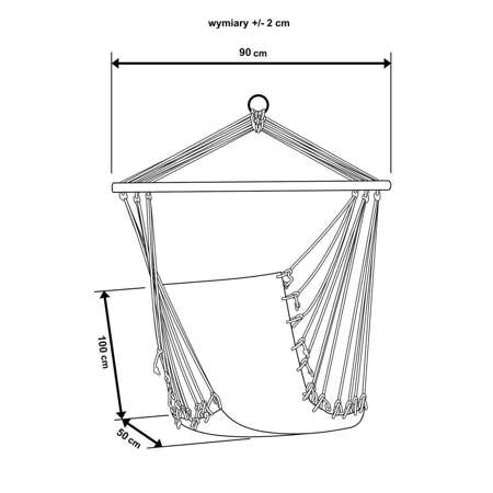 HAMAK FOTEL WISZĄCY BRAZYLIJSKI 100x50CM NATURA Z WSZYTĄ PODUSZKĄ TROPIC JUNGLE