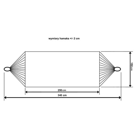 HAMAK OGRODOWY 2 OSOBOWY XXL 250x150CM NIEBIESKI