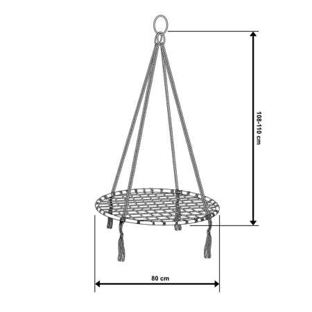 HAMAK OGRODOWY HUŚTAWKA BOCIANIE GNIAZDO 80CM SZARA