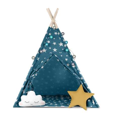 Namiot tipi dla dzieci ze światełkami Nukido - niebieski