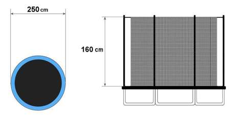 Siatka ochronna do trampoliny wewnętrzna 250cm 8ft na 6 słupków