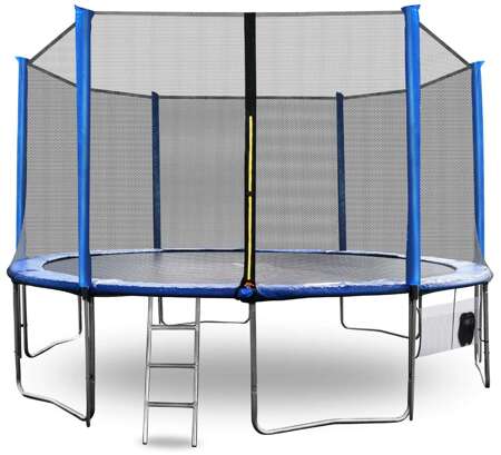 Trampolina ogrodowa aGa SPORT PRO 400cm 13ft Blue + DRABINKA + TORBA NA BUTY